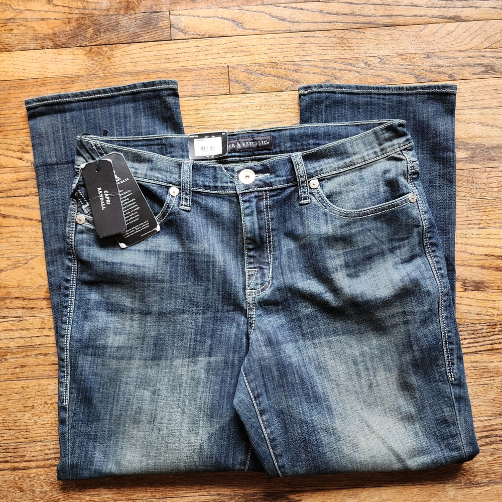Y2K Rock & Republic Women's Cropped Ankle Jeans in Medium Blue Wash